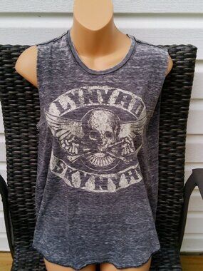 LIVE NATION SIZE LARGE LYNYRD SKYNYRD SLEEVELESS TOP GRAY